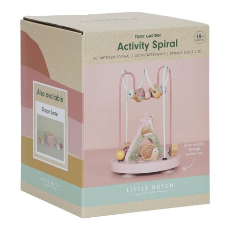 Jucarie din lemn, Spirala cu activitati Fairy Garden, 18 luni+, Little Dutch 684708