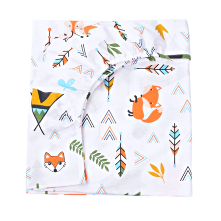 Set 2 cearsafuri bumbac, 120x60 cm, Alb, Animalute, Fic Baby 684746
