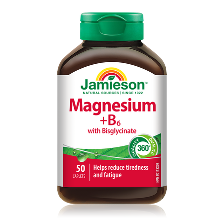 Magneziu bisglicinat cu Vitamina B6, 50 capsule, Jamieson