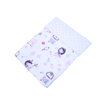 Paturica din plus minky si bumbac, 80 x 80 cm, Fetite, Fic Baby