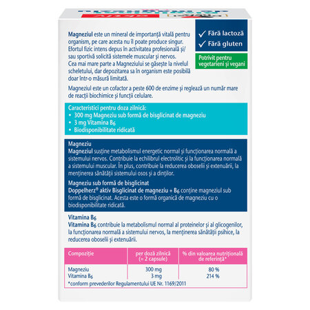 Bisglicinat de magneziu + B6 Aktiv, 60 capsule, Doppelherz 684941