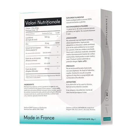 Zinc pentru pielea acneica Lactoferrin Ginger, 14 plicuri x 4g, Ivatherm 684972