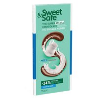 Ciocolata cu lapte cu indulcitor Stevia, 90 g, Sweet & Safe