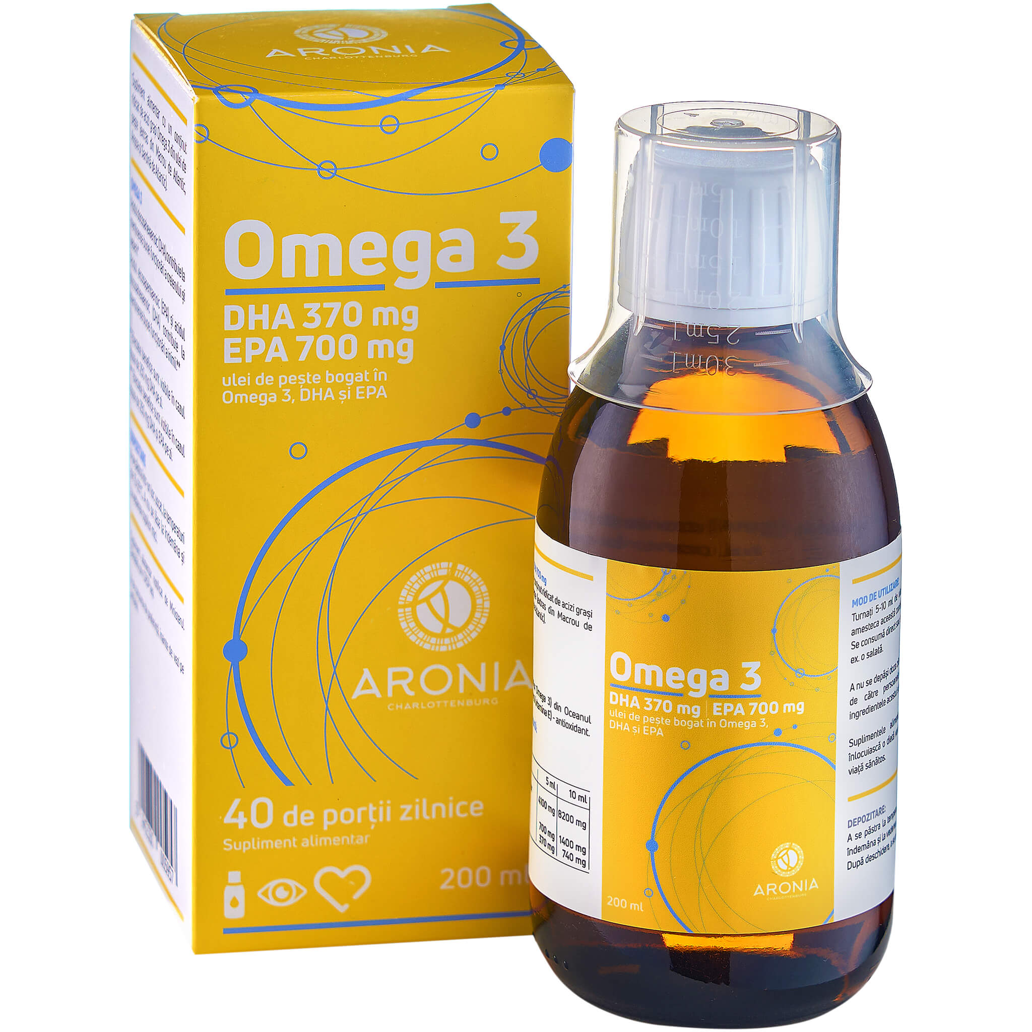 Omega 3, EPA 700mg, DHA 370mg, 200 ml, Aronia Charlottenburg