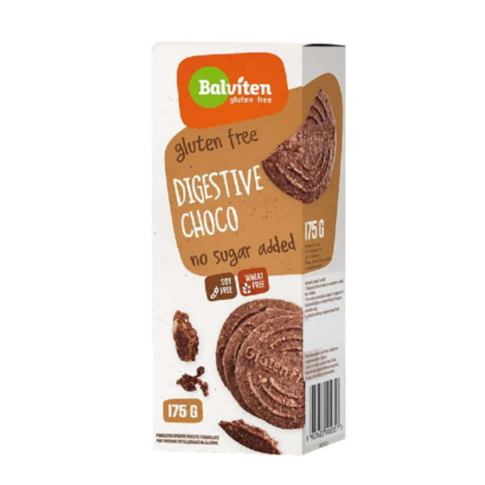 Biscuiti digestivi cu cacao fara gluten, 175 g, Balviten