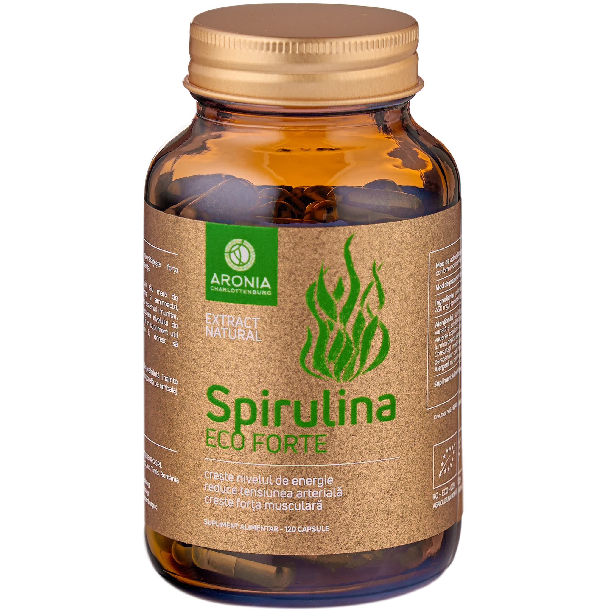 Spirulina Eco Forte, 120 capsule, Aronia Charlottenburg