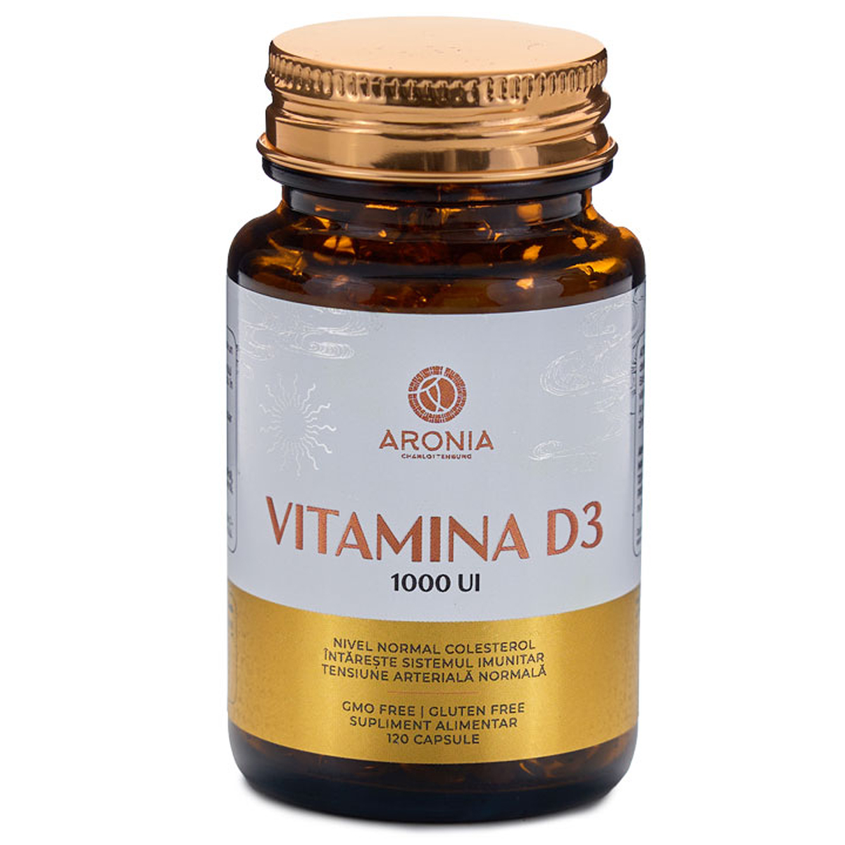 Vitamina D3, 1000 UI, 120 capsule moi, Aronia Charlottenburg