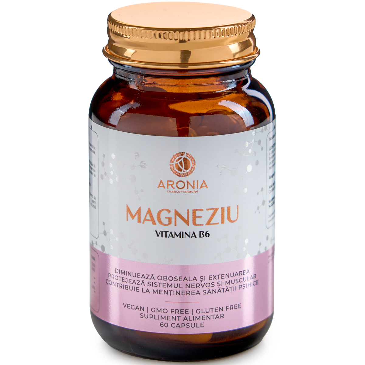 Magneziu cu vitamina B6, 375 mg, 60 capsule, Aronia Charlottenburg