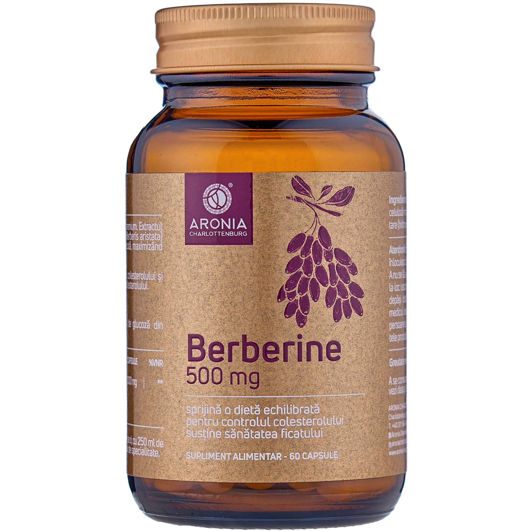 Berberine Forte, 500 mg, 60 capsule, Aronia Charlottenburg