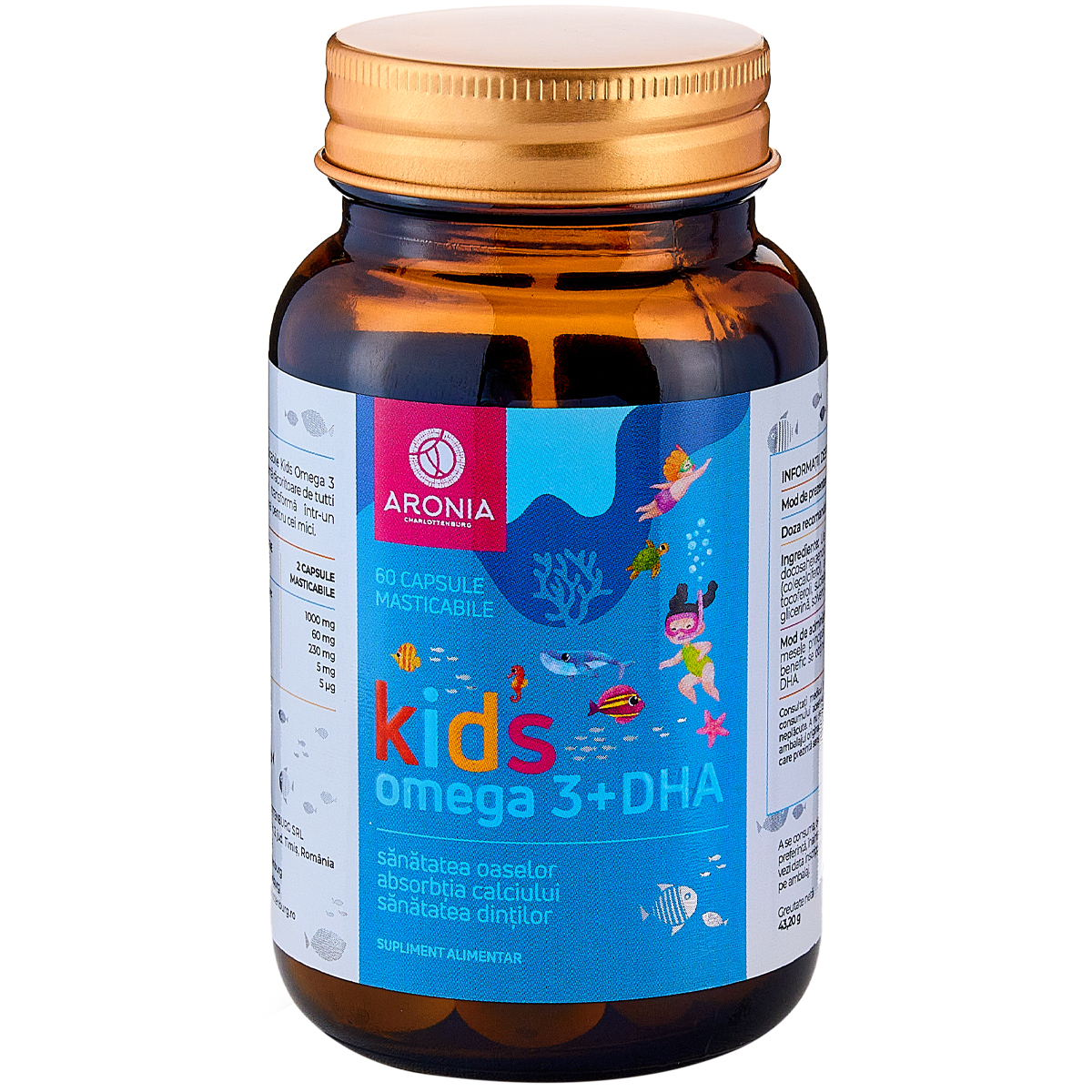 Kids Omega 3 + DHA, 60 capsule masticabile, Aronia Charlottenburg