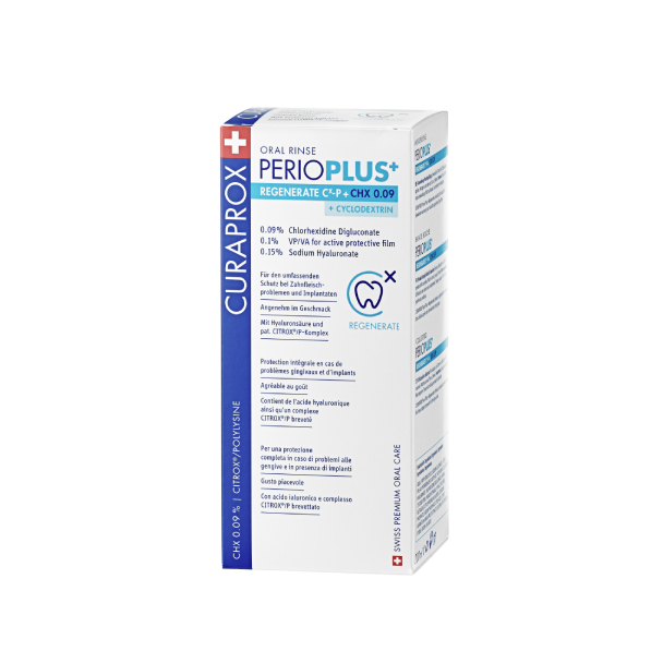 Apa de gura Perio Plus Regenerate, CHX 0.09%, 200 ml, Curaprox