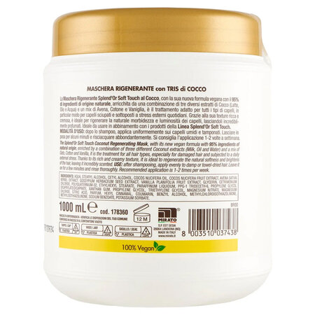 Masca regeneratoare pentru par Cocos, 1000 ml, Splend`Or 686209