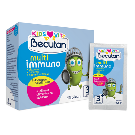 Probiotice Multi Immuno Kids, 14 plicuri, Becutan 697605