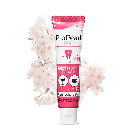 Pasta de dinti albire si protectieimpotriva petelor ProPearl, Sakura Mint,100 g, Zettoc 686818