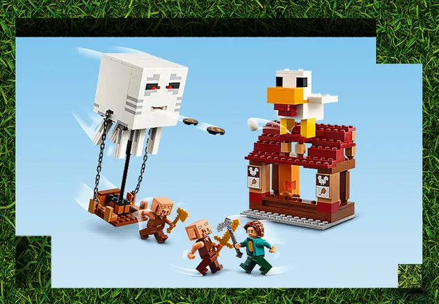 LEGO Minecraft Atacul Baloanelor Ghast asupra Satului