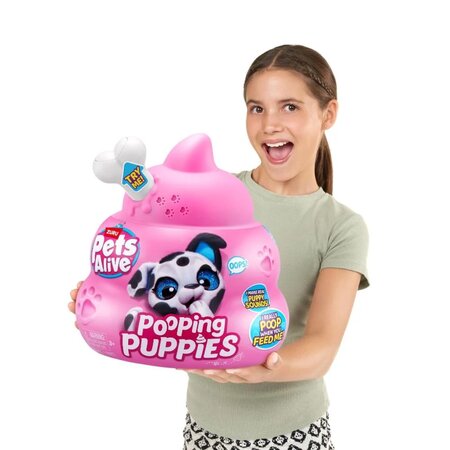 Jucarie de plus interactiva Pooping Puppies, Diverse Modele, + 3 ani, Pets Alive 687371