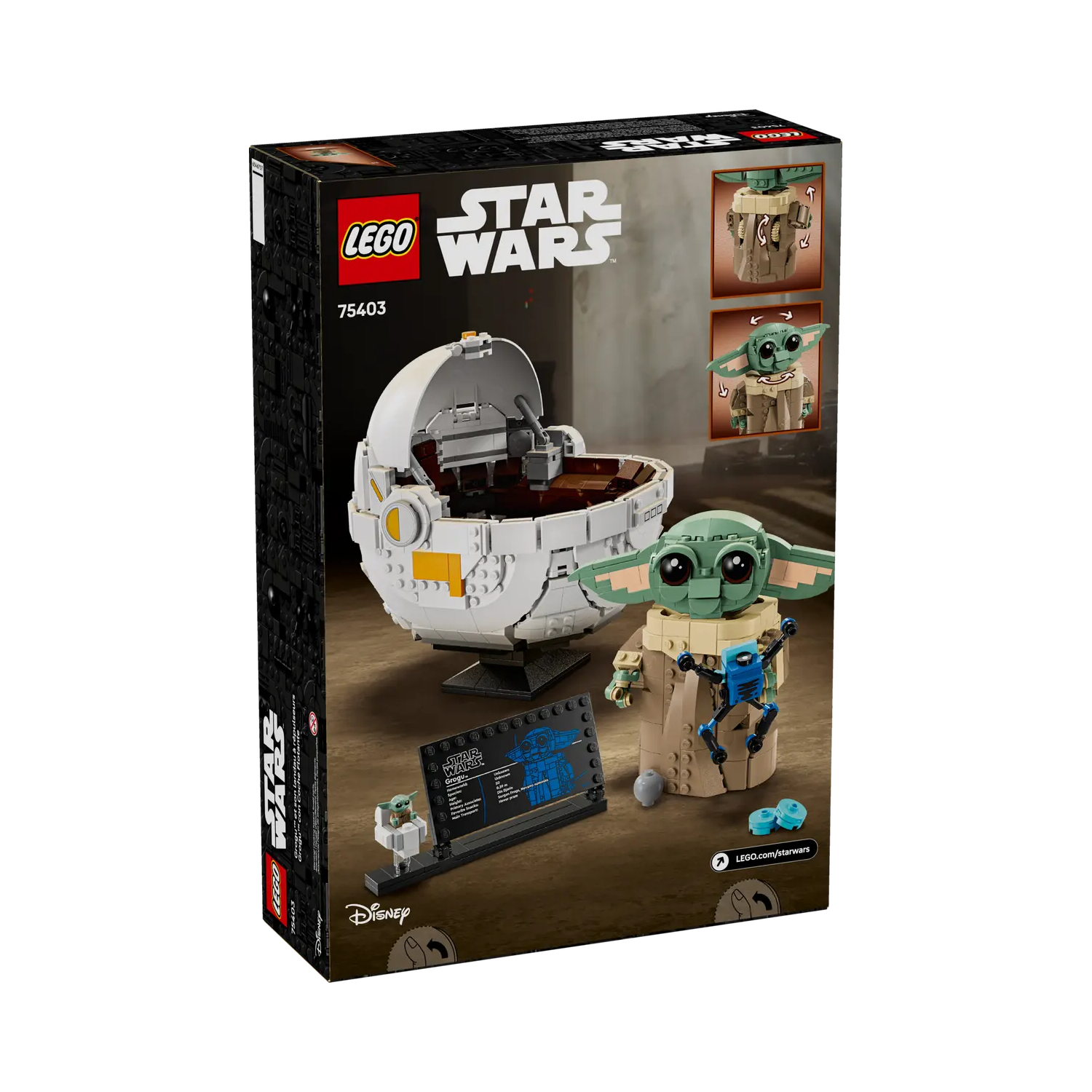 Grogu cu landoul planor Star Wars, +10 ani,75403, Lego