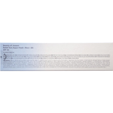 Crema lejera cu protectie solara SPF50 PA++++ Relief Sun Aqua-Fresh Rice + B5, 50 ml, Beauty of Joseon 815296
