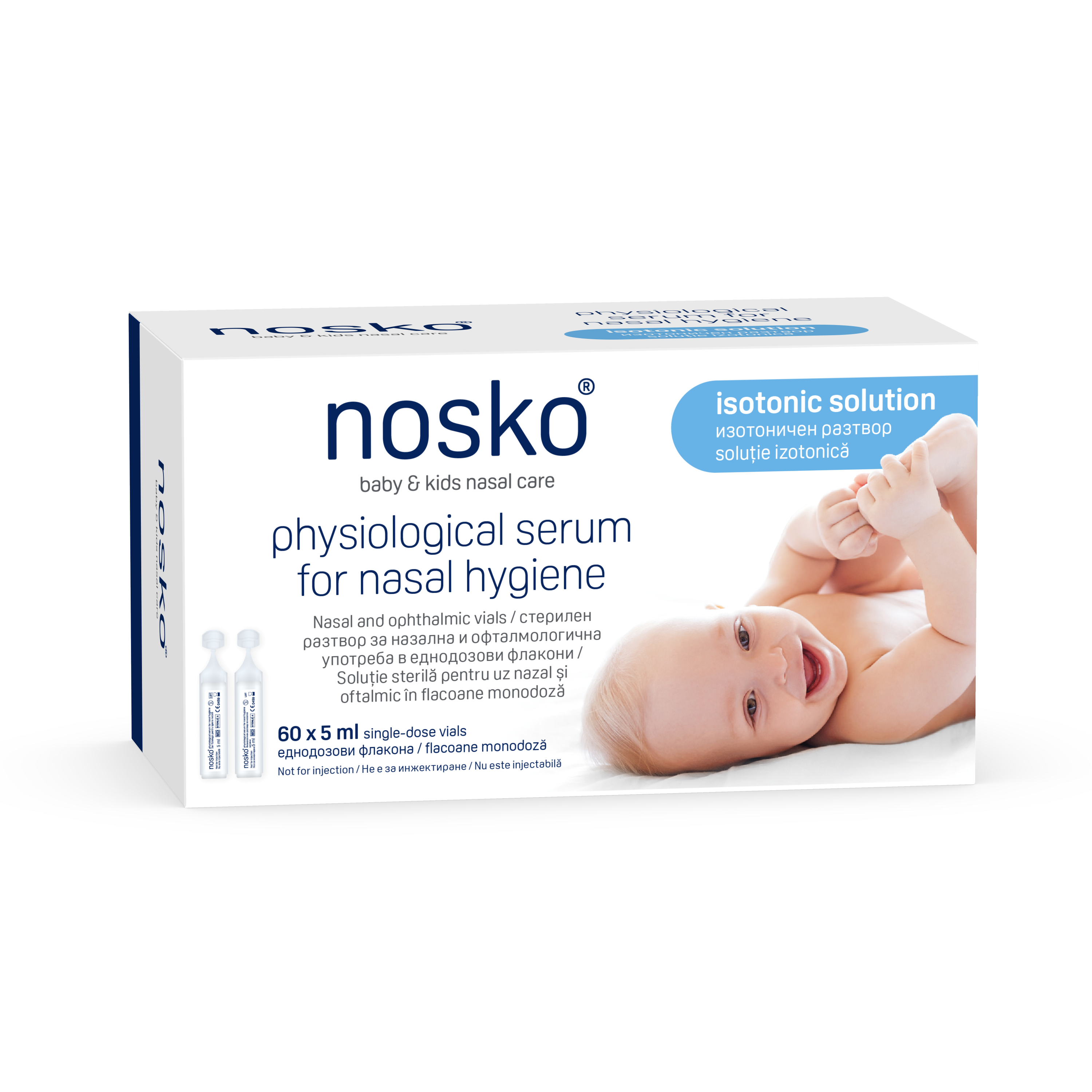 Serul fiziologic, Solutie izotonica, 60 monodoze x 5 ml, Nosko