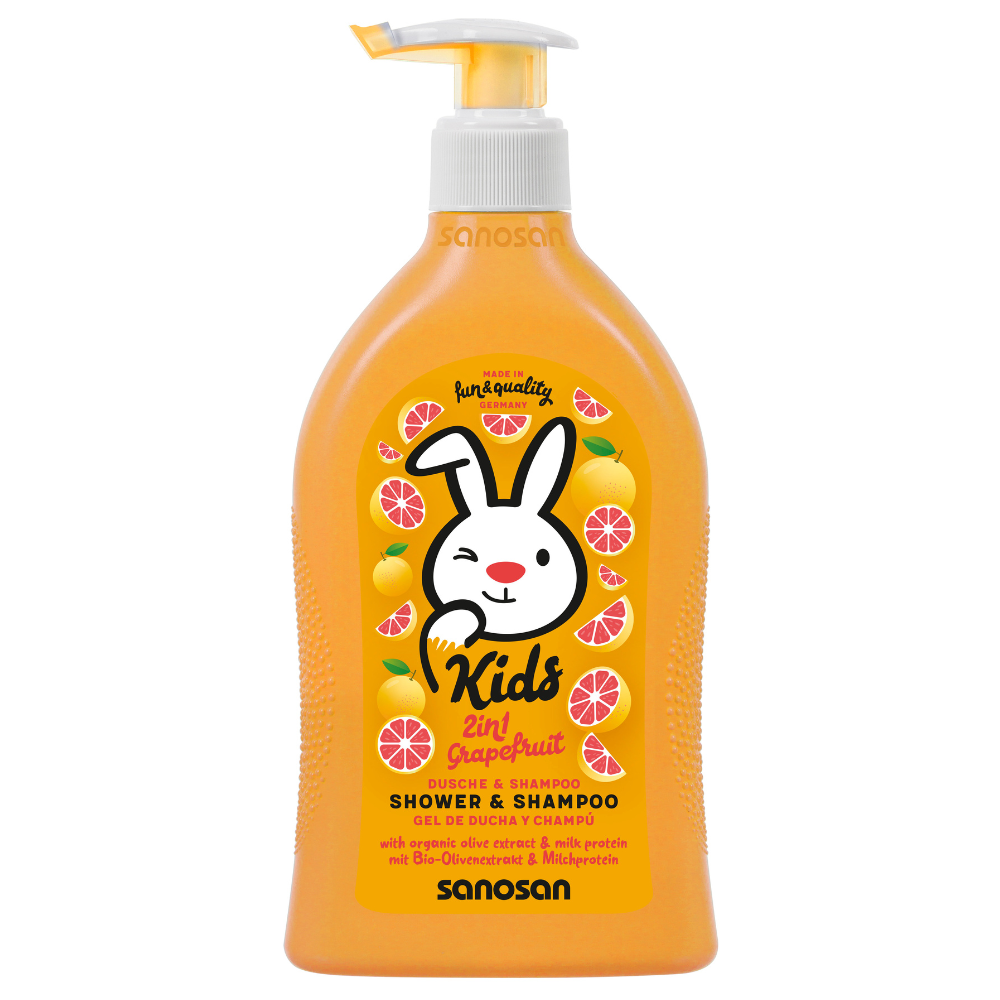 Gel de dus si sampon, Grapefruit,400 ml, Sanosan Kids