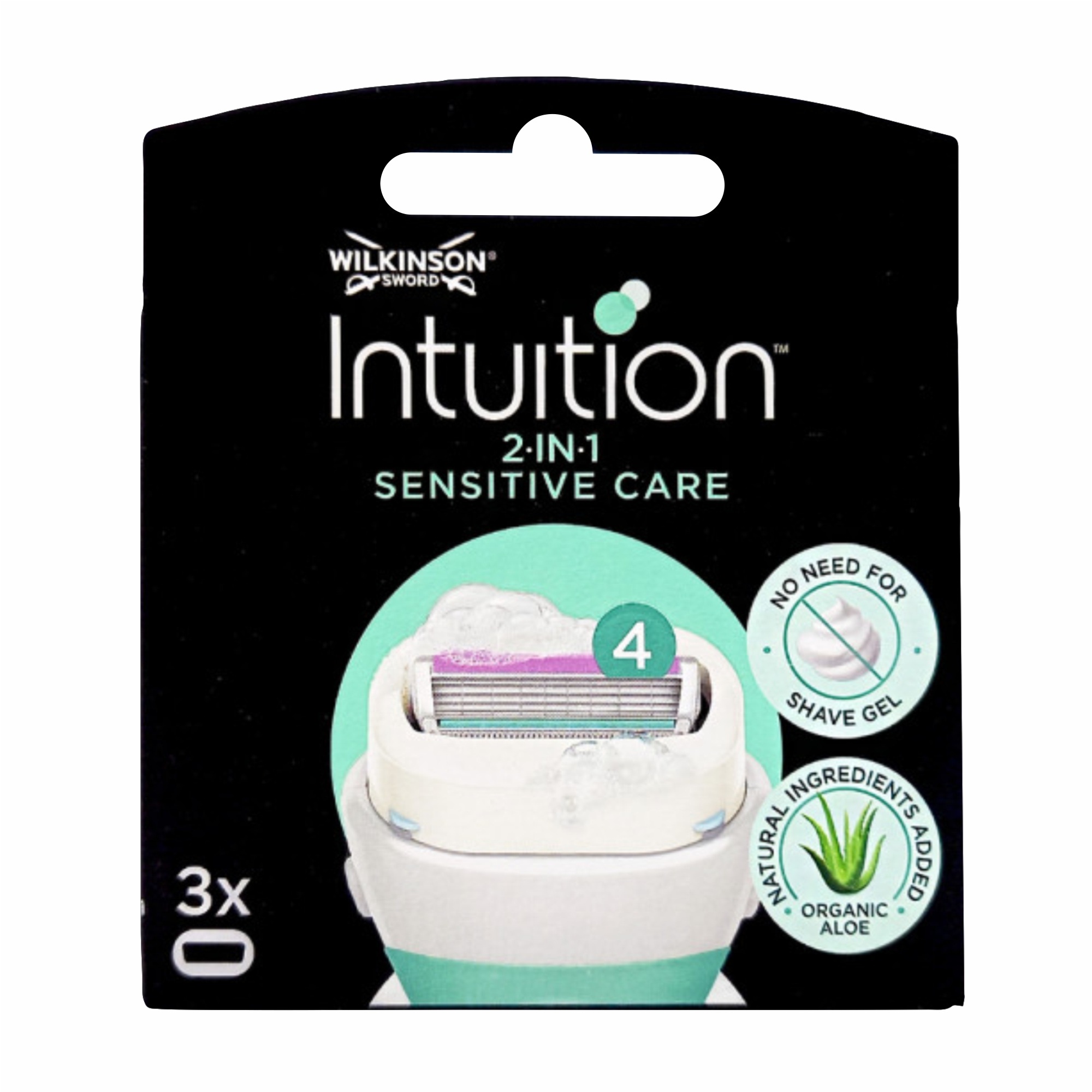 Rezerve 4 lame cu sapun hidratant Intuition Sensitive Care, 3 buc, Wilkinson