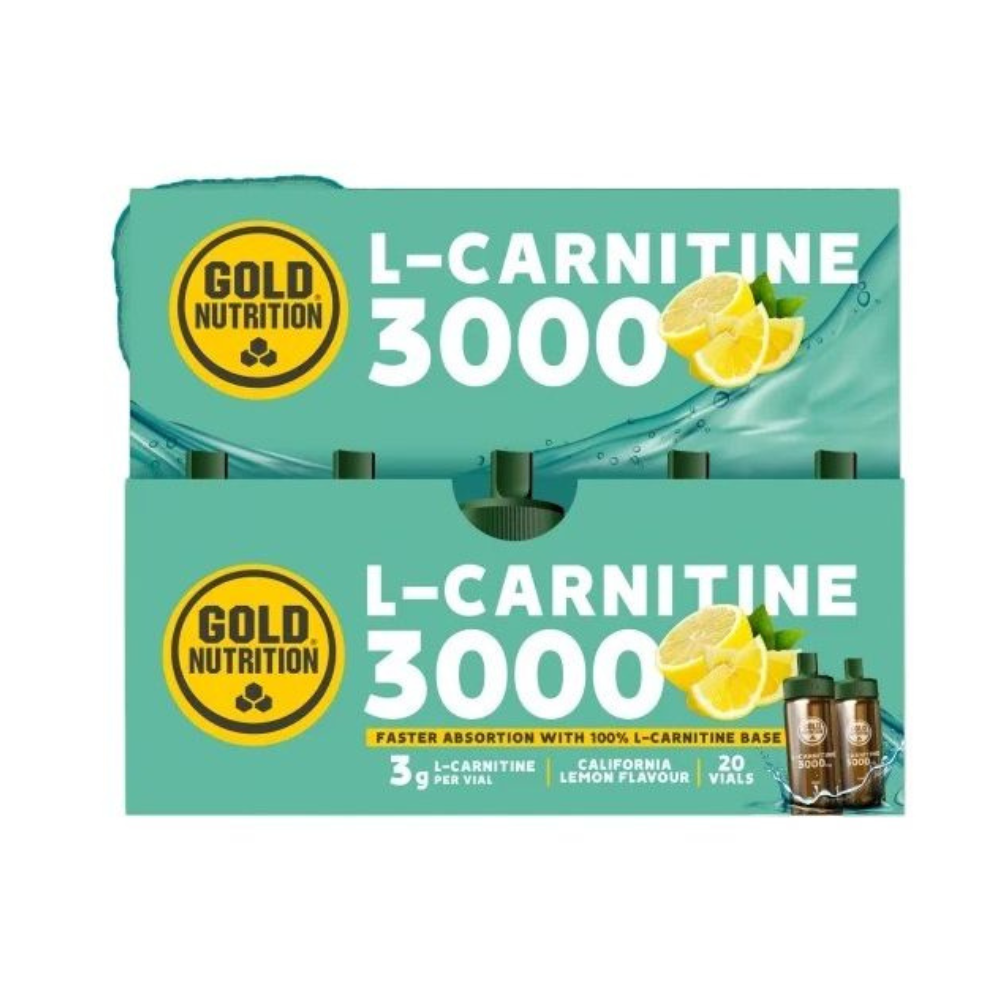 L-Carnitine 3000 mg cu aroma de lamaie, 20 fiole, Gold Nutrition