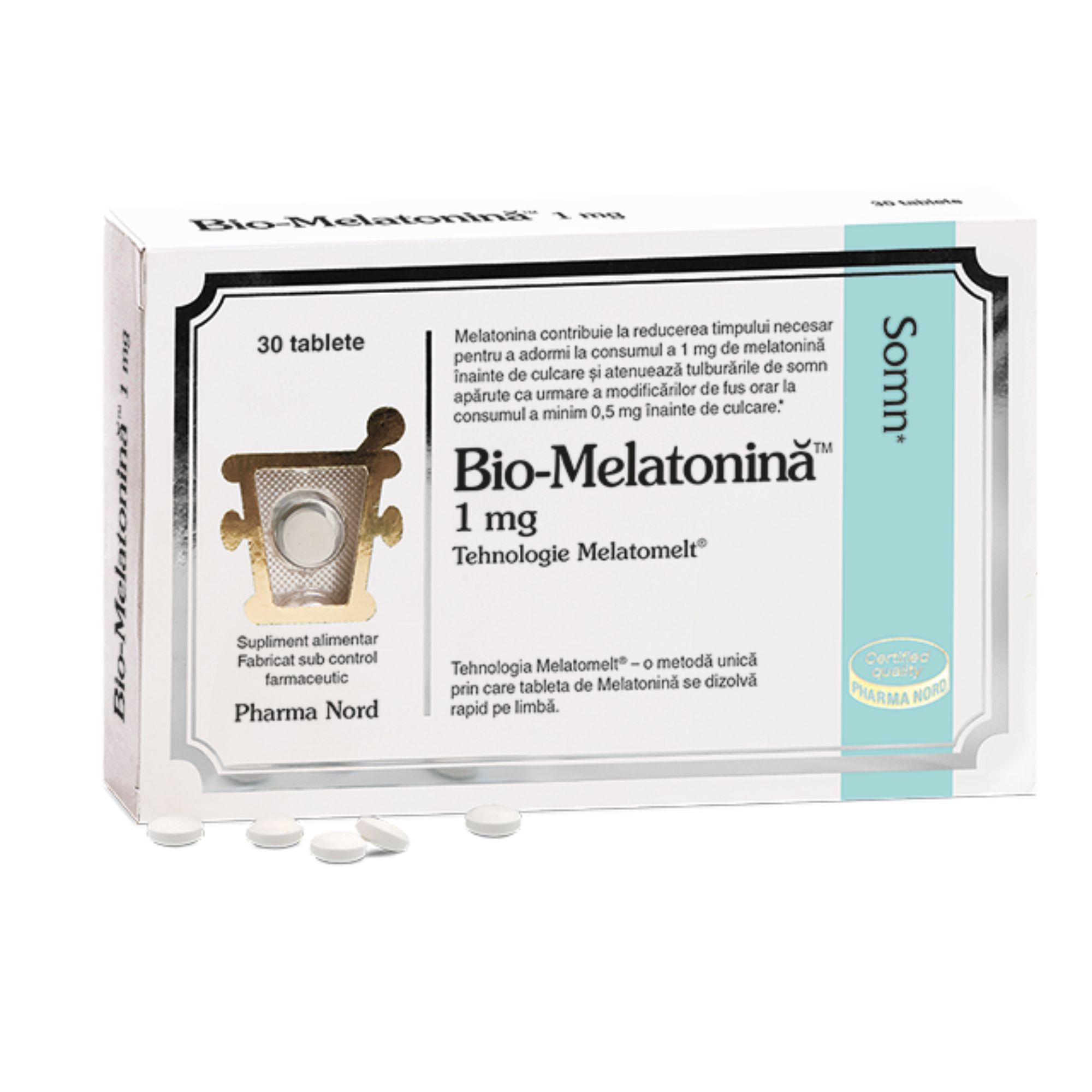 Bio-Melatonina, 1 mg, 30 tablete, Pharma Nord