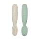 Set 2 linguri silicon, Sage Green/ Velvet Grey, + 4 luni, 2 bucati, Beaba 688275