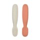 Set 2 linguri silicon, Terracotta/Velvet Grey, + 4 luni, 2 bucati, Beaba 688283