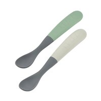 Set 2 lingurite silicon, Bicolor Mineral, + 4 luni, Beaba