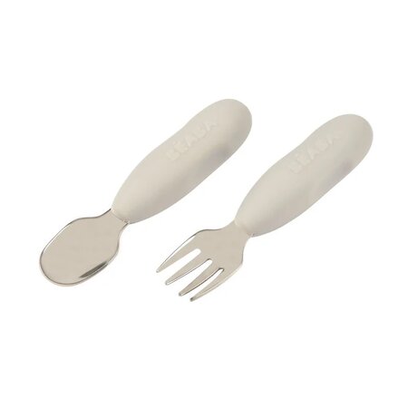 Set tacamuri inox, Velvet Grey, + 10 luni, 2 bucati, Beaba 688310