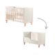 Patut din lemn transformabil cu bariera de siguranta, 120 x 60 cm, Alb, Ava, FreeON 739921