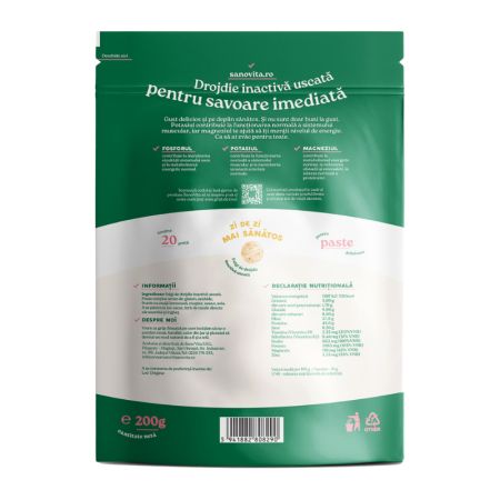 Fulgi de drojdie inactiva uscata, 200 g, Sanovita 723574