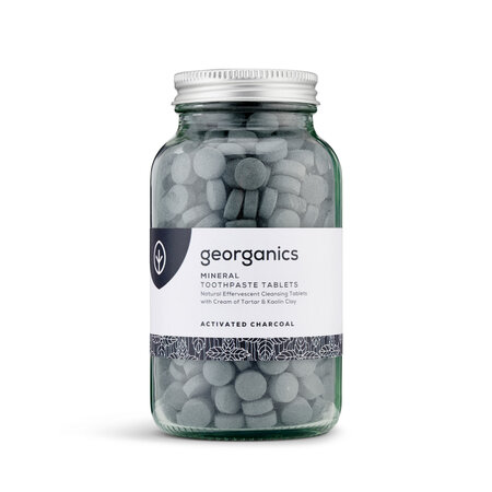 Tablete pentru apa de gura, Charcoal,180 buc, Georganics