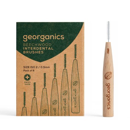Perie interdentara din lemn de fag, 6 x 0.5 mm, 6 buc, Georganics 688481