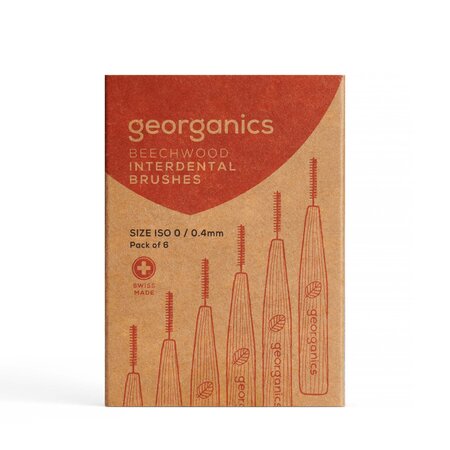 Perie interdentara din lemn de fag, 6 x 0.4 mm, 6 buc, Georganics 688489