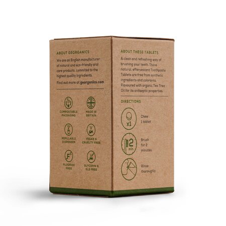 Apa de gura tablete, arbore de ceai,120 buc, Georganics 688511