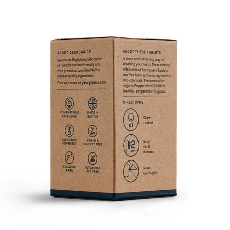 Apa de gura tablete, Peppermint,180 buc, Georganics 688521