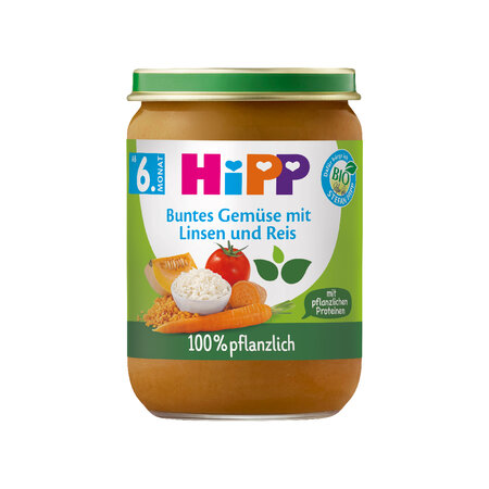 HIPP MIX DE LEGUME CU LINTE SI OREZ 190 GR BIO*