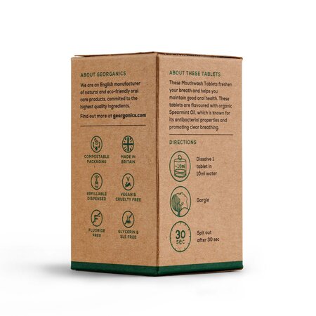 Apa de gura tablete, Spearmint,180 buc, Georganics 688524
