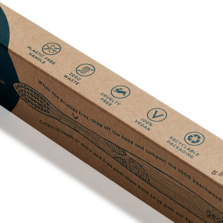 Periuta de dinti din lemn de fag, Firm, 1 buc, Georganics 688536