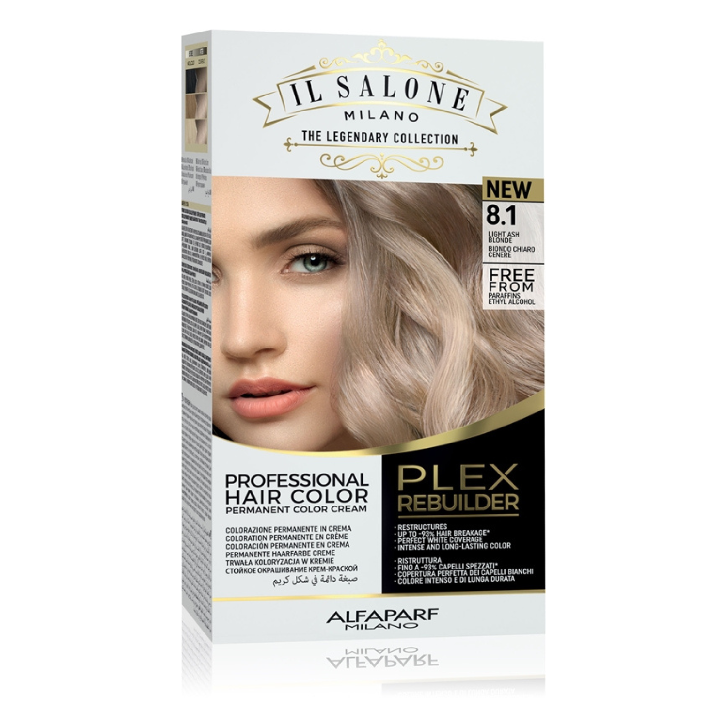 Vopsea de par permanenta Plex Rebuilder Il Salone, 8.1, Light Ash Blonde, Alfaparf