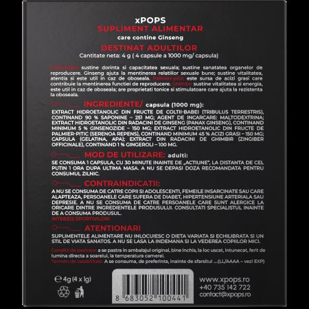 Pastile pentru potenta, 4 capsule, xPops 716339