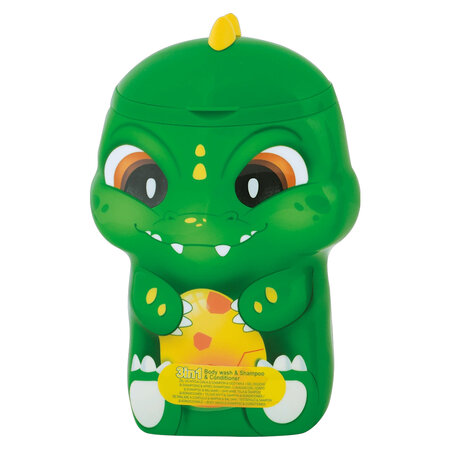 Gel de dus, sampon si balsam 3 in 1, Verde, Geko Dinosaurs, Afine, 400 ml, EDG