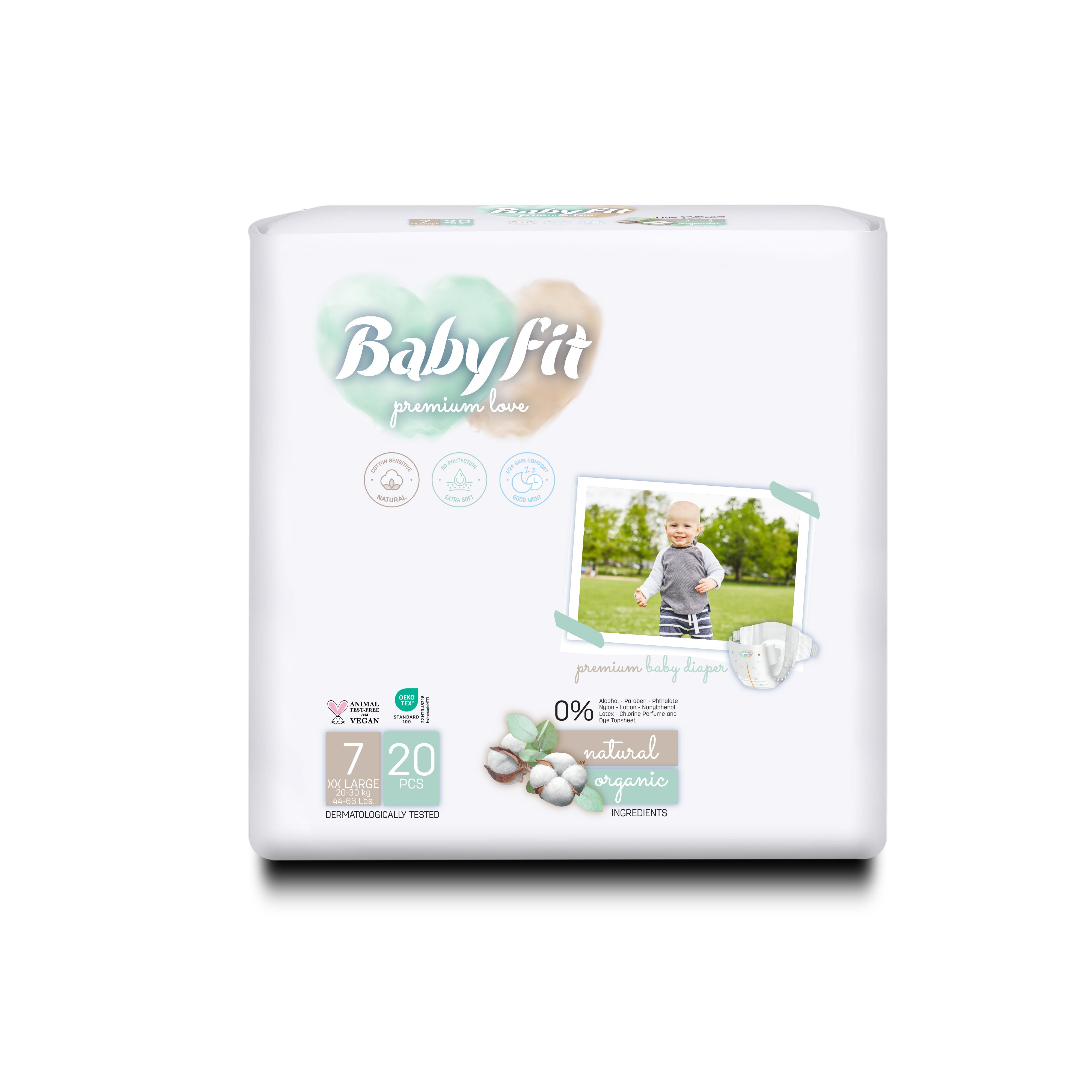 Scutece XXL nr. 7, 20-30 kg, 20 bucati, Babyfit