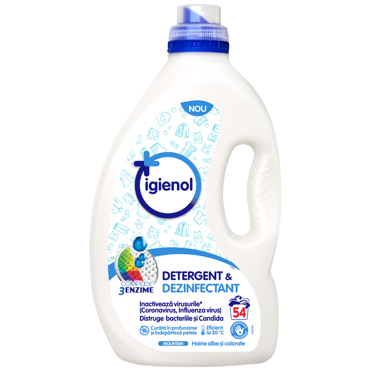 Detergent dezinfectant lichid pentru haine, Mountain, 2.7 litri, Igienol