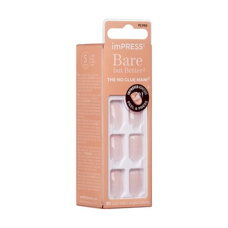 Unghii cu aplicare prin presare imPRESS Instinct, Bare But Better, 1 set, Kiss 689279