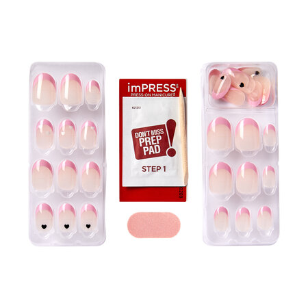 Unghii cu aplicare prin presare imPRESS Mod French, Ditto, 1 set, Kiss 689291