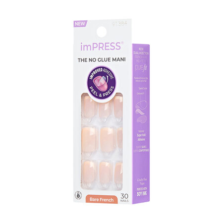 Unghii cu aplicare prin presare imPRESS Bare French, Heroic, 1 set, Kis 689304