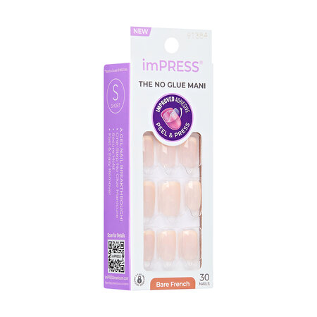 Unghii cu aplicare prin presare imPRESS Bare French, Heroic, 1 set, Kis 689303